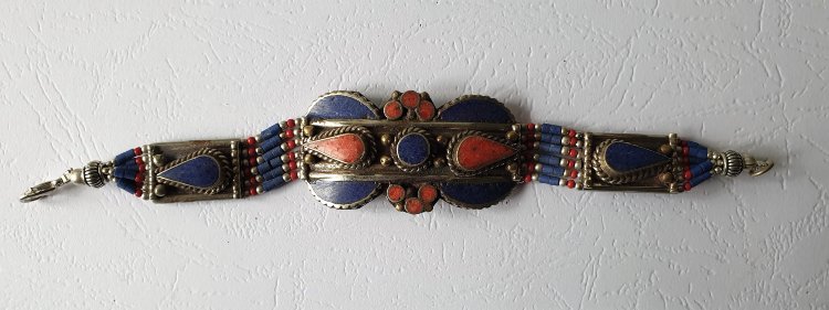 Браслет тибетский восемь, металл, 17 см