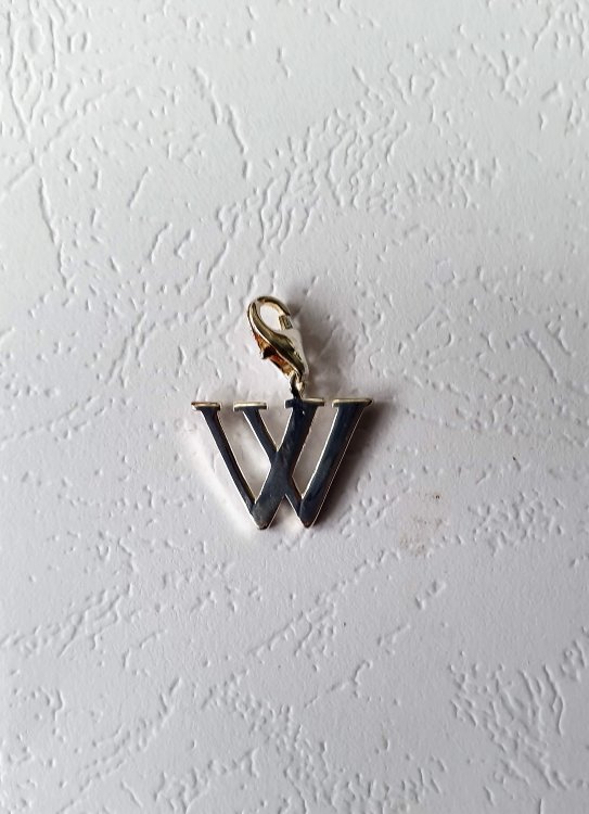 Подвеска "W" на застежке, металл, 3 см