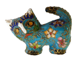 Фигурка "Голубой кот" клуазоне, перегородчатая эмаль, 9 см