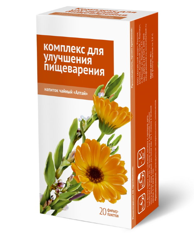 Чайный напиток Алтай "Комплекс для улучшения пищеварения", 20 ф/п